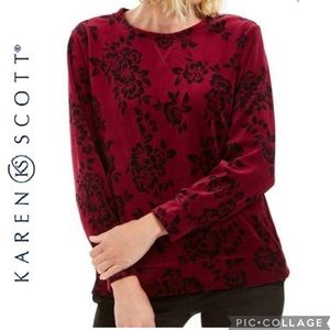 Karen Scott Women's Sport Velvet sweatshirt size Petite Medium